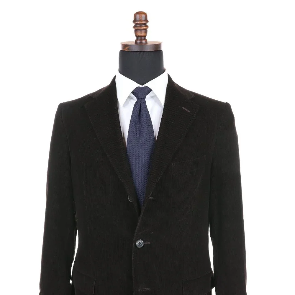 Z Zegna Dark Brown Corduroy Sport Coat Blazer